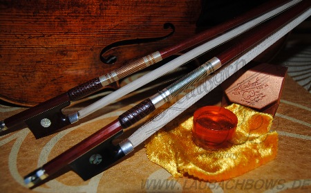 Gold rosin and Gold violin bow Laubach